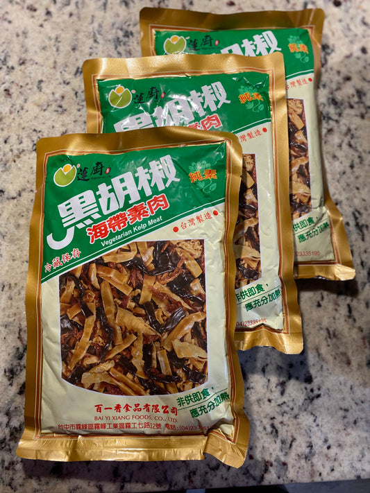 Vegan Braised Kelp and Gluten Strips  [蓮廚] 黑胡椒海帶素肉 (全素)