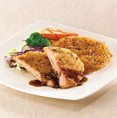 Vegetarian Black Pepper Crispy Soy Meat Chop (Lacto Vegetarian)  素黑胡椒香酥肉排 (奶素）